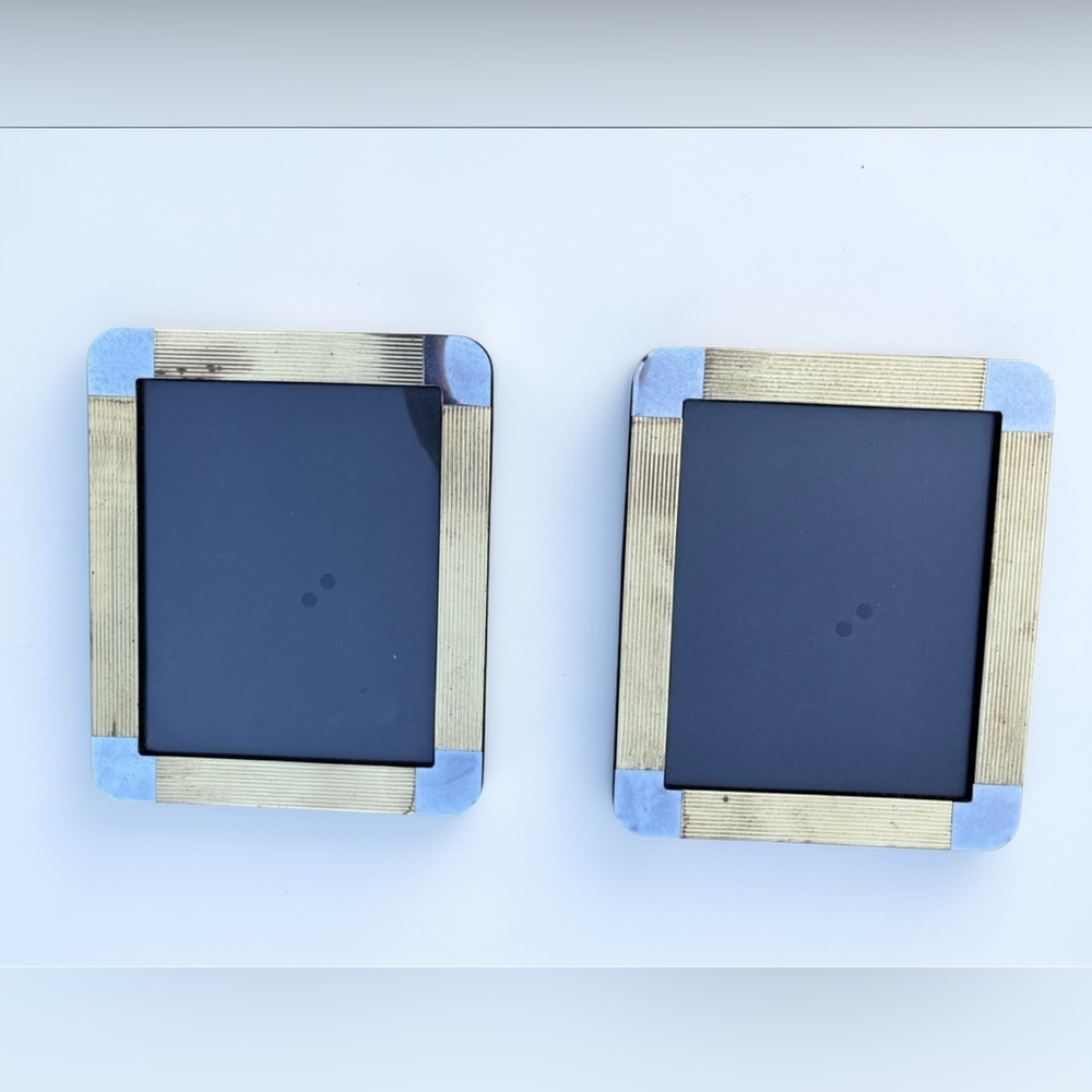 Vintage Brass and Chrome Photo Frames Set of 2